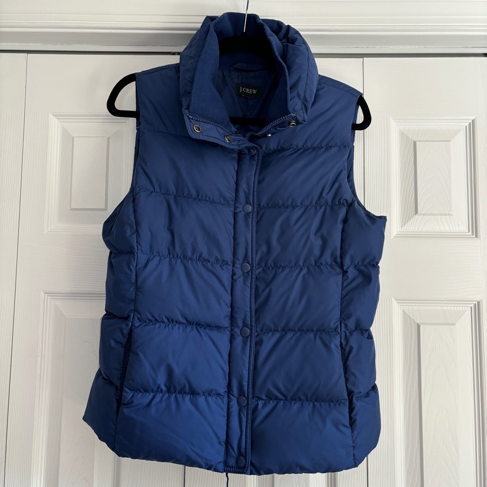 J.Crew blue women’s puffer vest